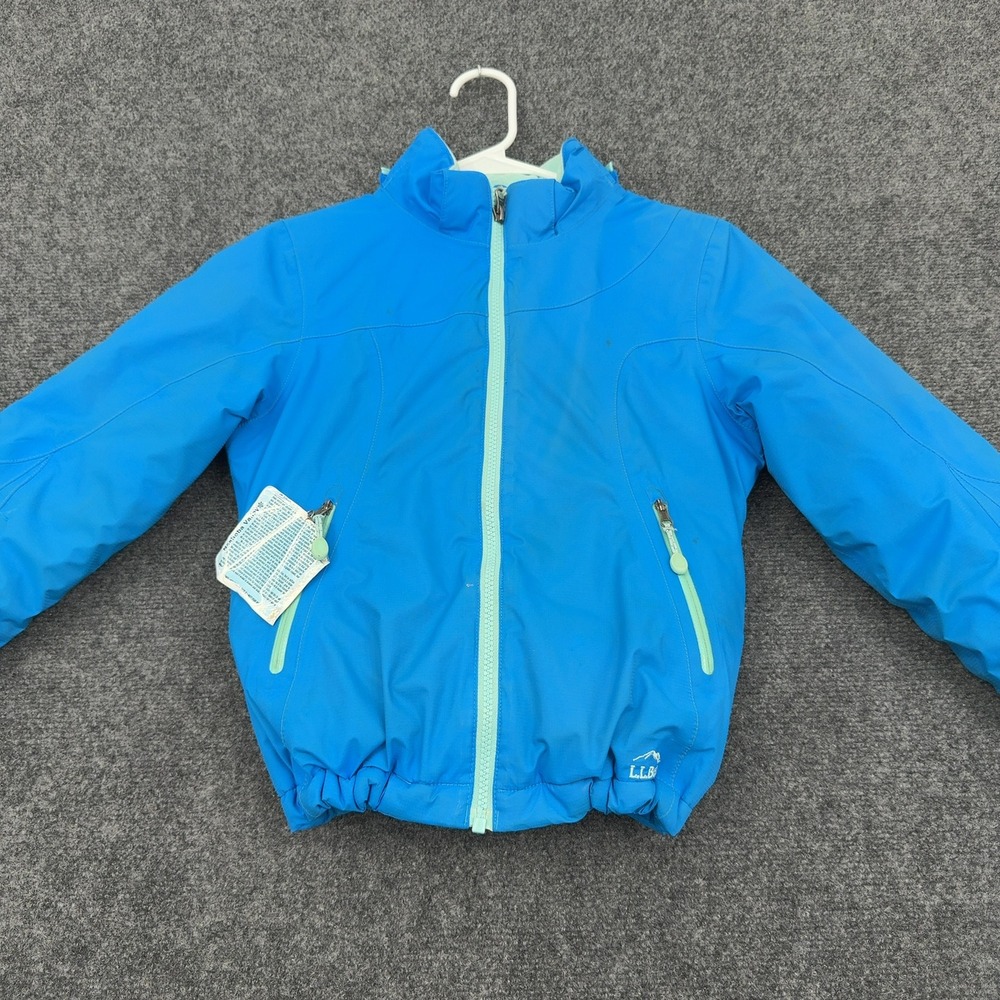 LL Bean Ski Jacket Kids S 8 Blue Nylon Thinsulate Tek2 Insulated Winter Outdoor